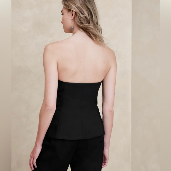 New with tags BR Banana Republic BUTTON-FRONT TAILORED TOP strapless - Picture 2 of 5